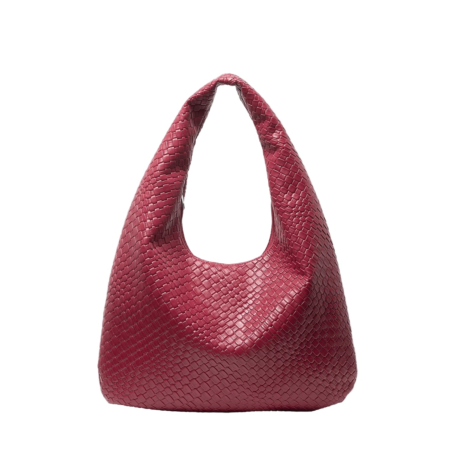 Geometric PU Half Moon Bag – Curved Design in Yellow and Red