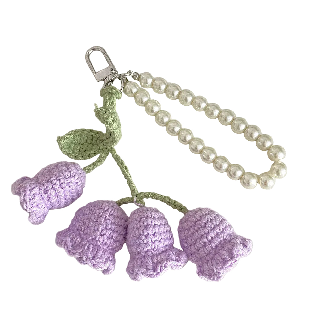 Orquídea de Crochet Lila con Perlas: Sofisticación y Dulzura