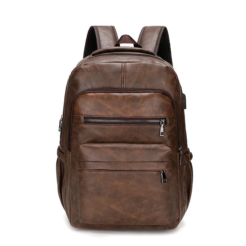 Premium PU Leather Casual Backpack – Urban Style and Smart Organization