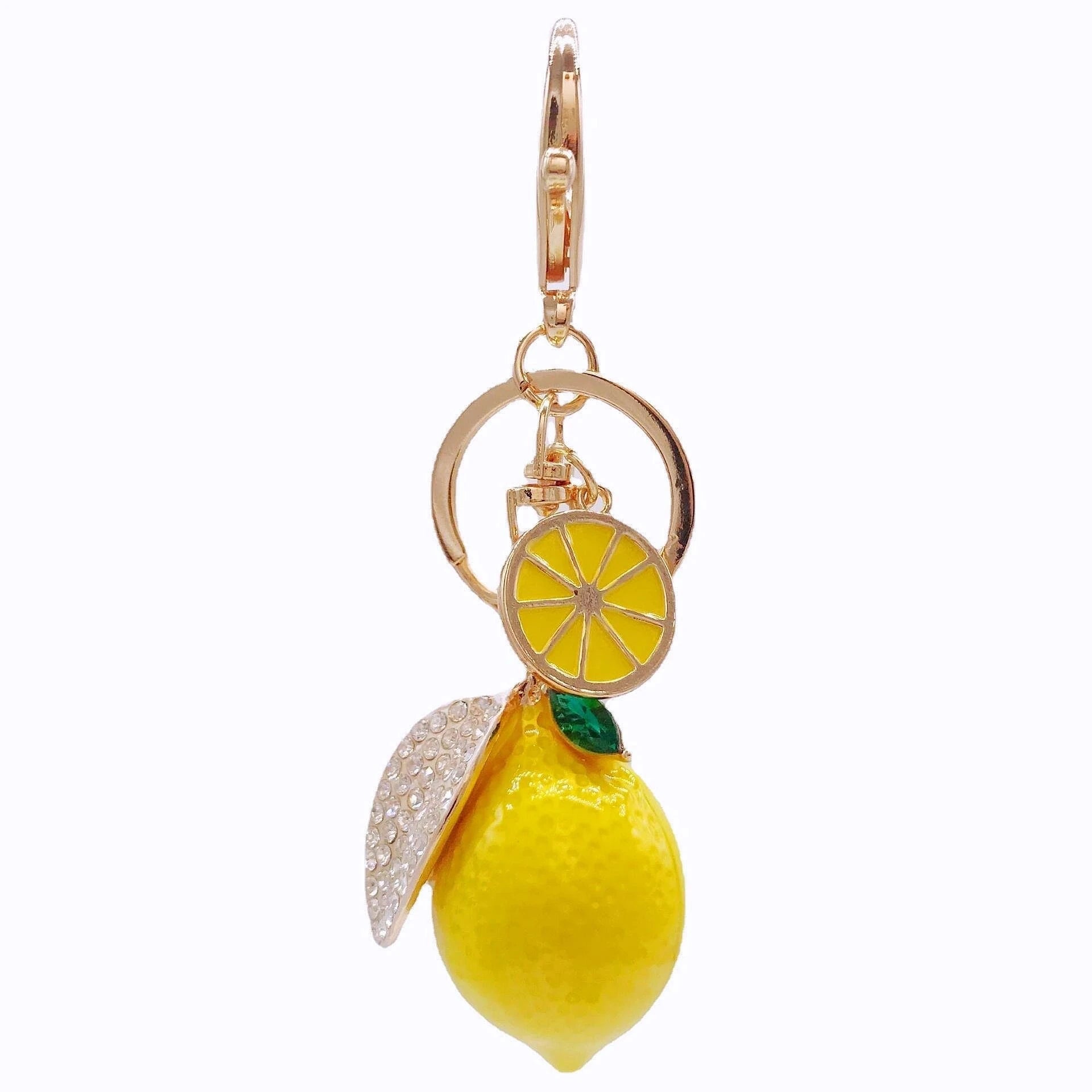 Lemon Charm with Crystals for Handbag – Fun Sparkle and Unique Style