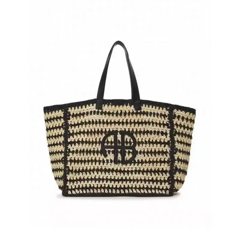 RIO Maxi Straw Tote – Beach Bag with Striped Design and Urban Style
