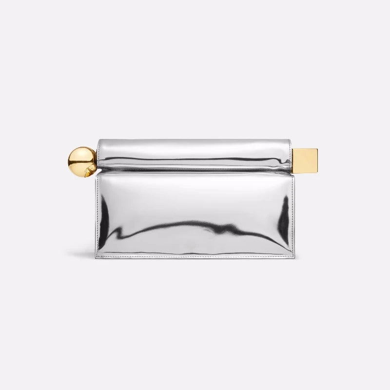 Elegant Gold and Silver Clutch - Minimalist Party Bag