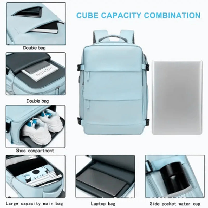 Mochila de Viaje Ciel – Diseño Antirrobo, Impermeable y con Compartimento para Zapatos