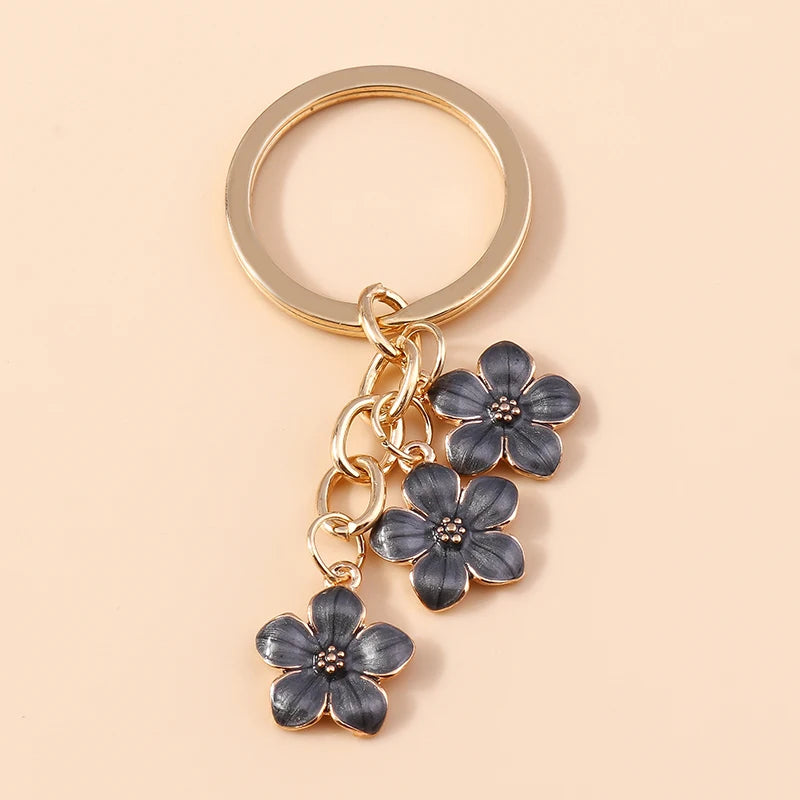 Lilac Enamel Sakura Flower Keychain: Japanese Elegance