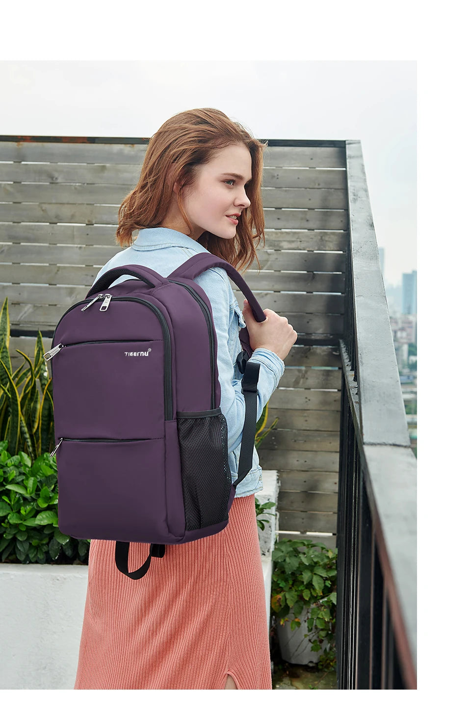 Mochila Antirrobo Impermeable para Portátil Morada 15,6 – Estilo, Seguridad y Funcionalidad