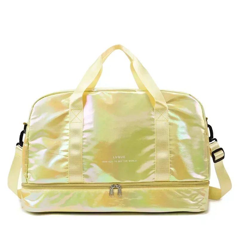 Unisex Yellow Nylon Sports Bag – Energy and Functionality