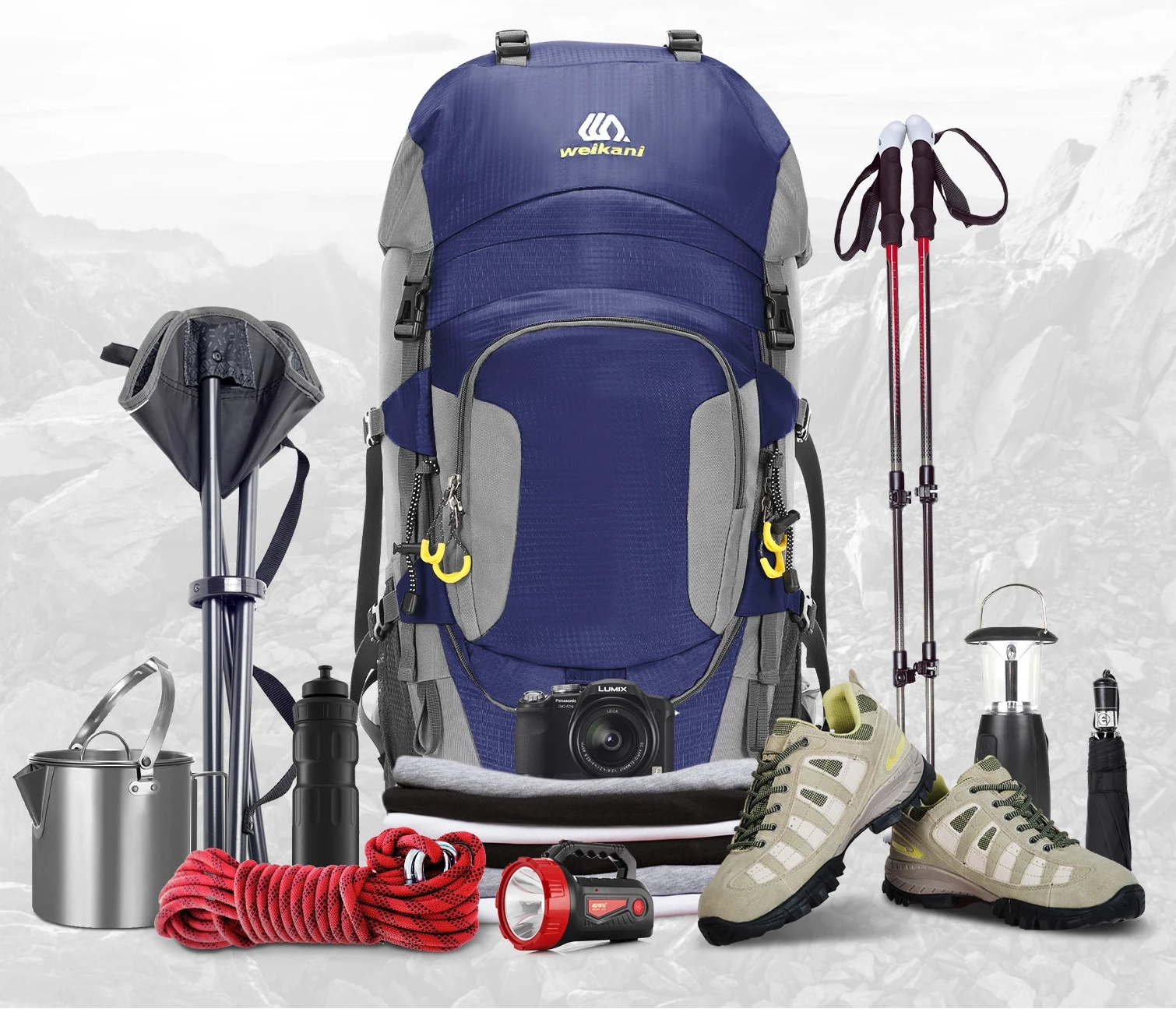 LIXADA 60L Blue Outdoor Backpack – Large Capacity and Maximum Comfort