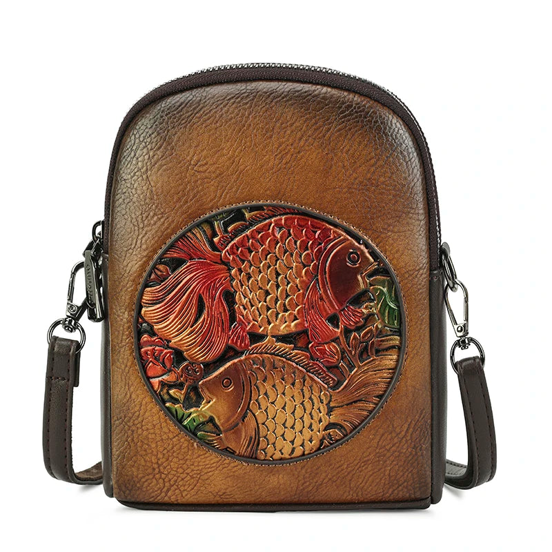 Bolso para Móvil de PU con Diseño de Peces – Elegancia y Comodidad