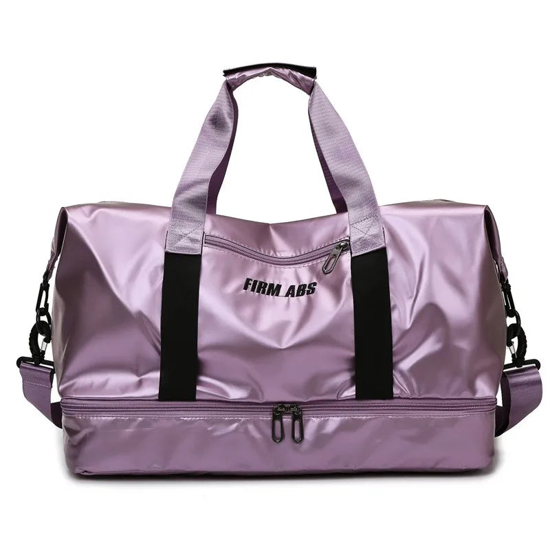 Bolsa Deportiva Unisex Lila de PU – Compacta, Moderna y con Compartimento para Calzado