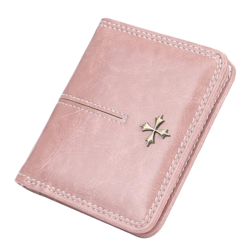 Mini Cartera Corta con Ventana para DNI para Mujer - Rosa