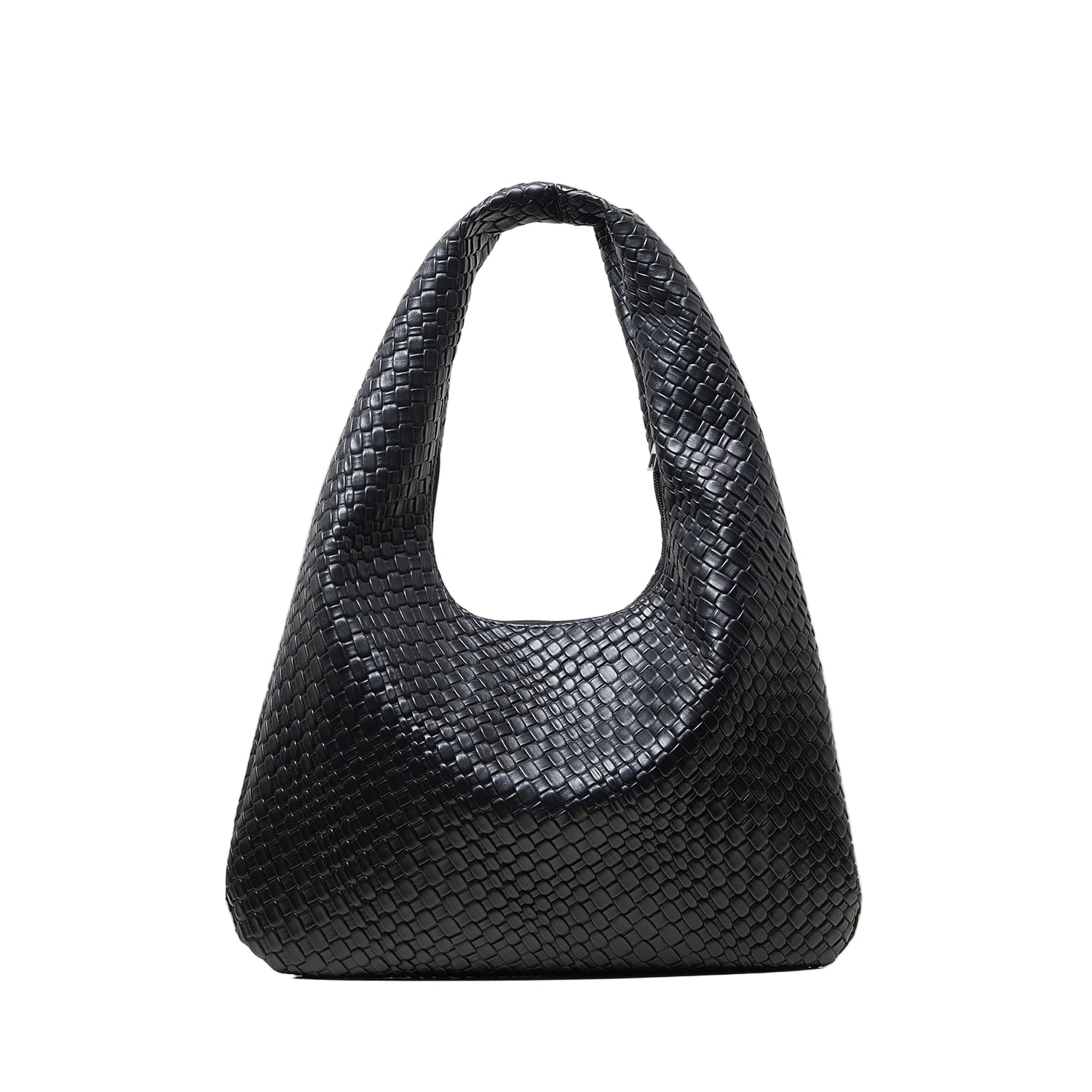 Geometric PU Half Moon Bag – Sophisticated Curved Design