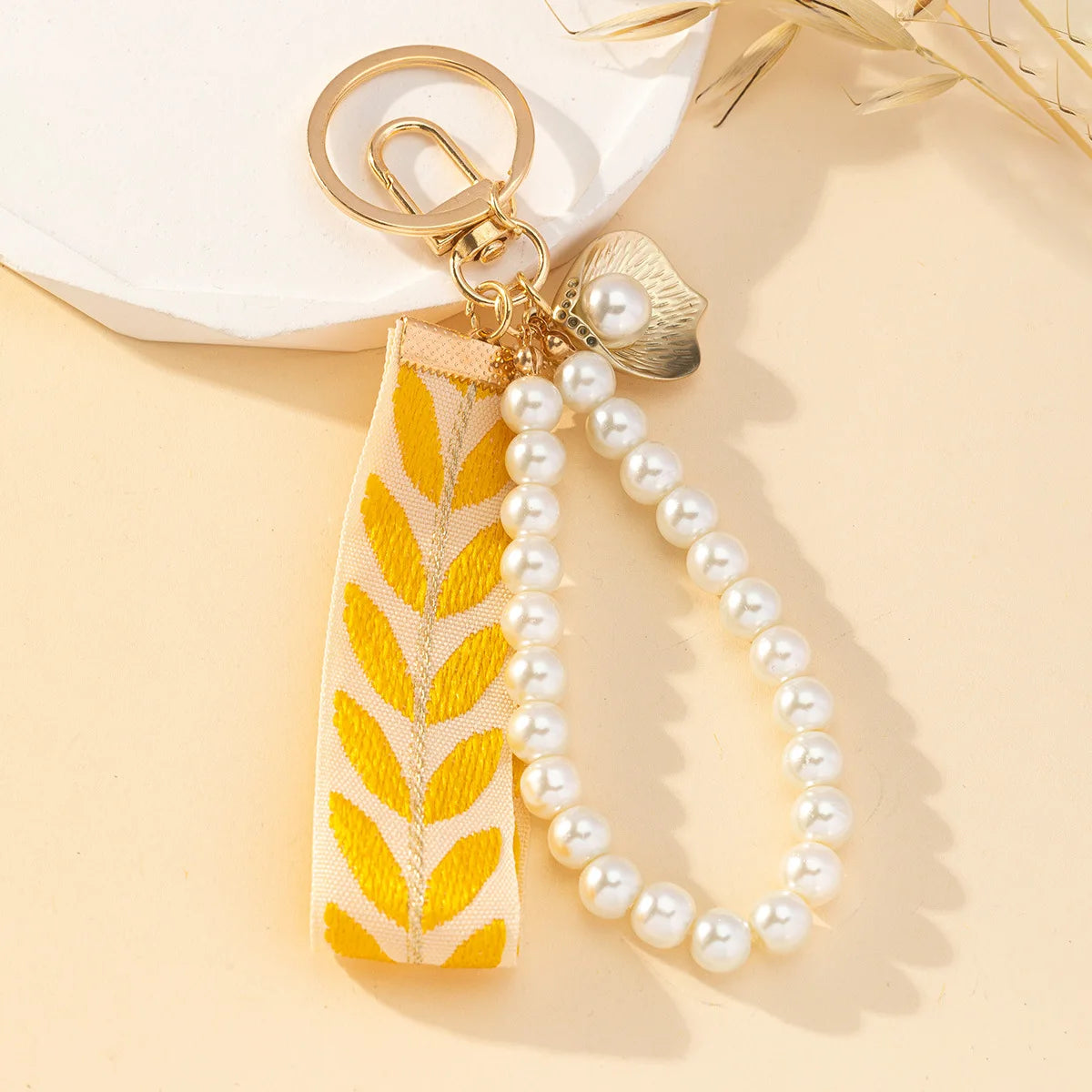 Charm Creativo Stmanya – Llavero con Perlas y Cinta para Bolso y Coche