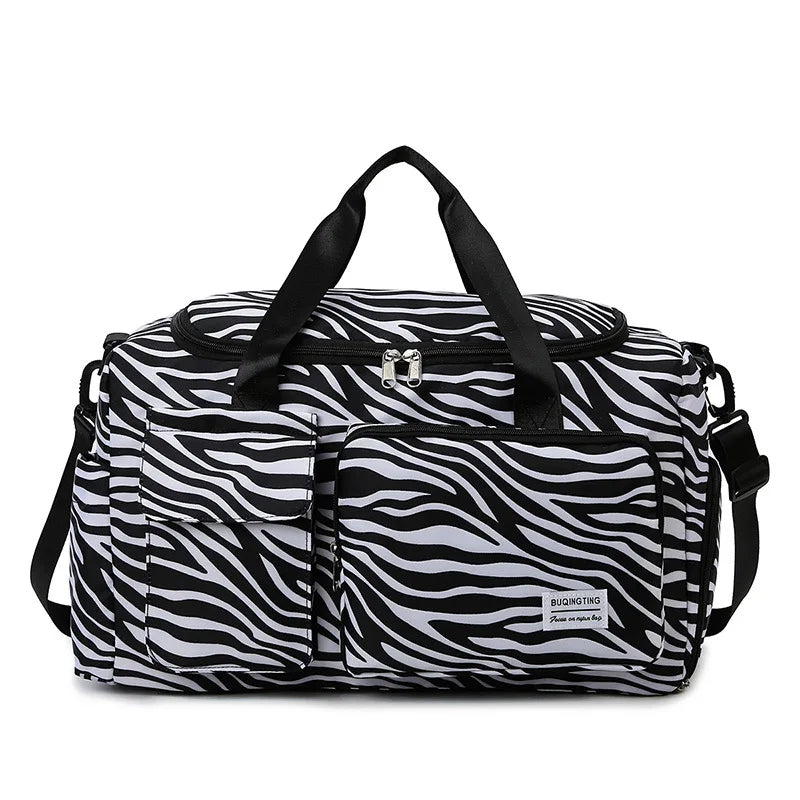 Bolsa de Viaje Zebra para Mujer – Animal Print Moderno y Funcional