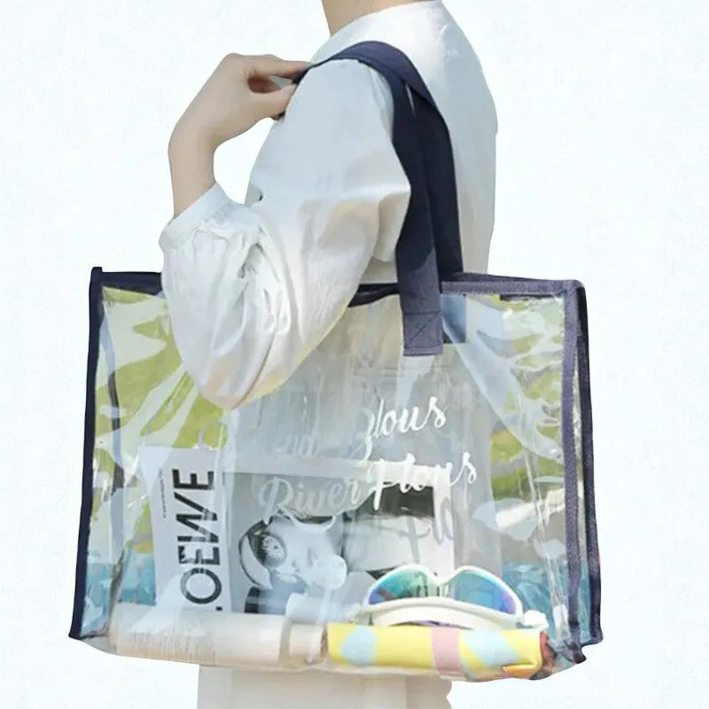 Tote Bag de Playa Transparente – Espaciosa, Moderna y a Prueba de Agua